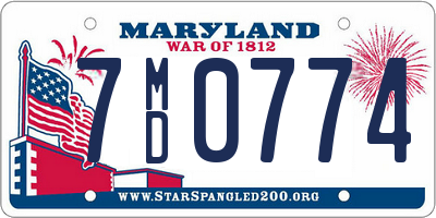 MD license plate 7MD0774