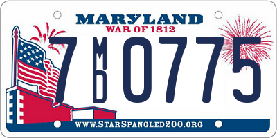 MD license plate 7MD0775