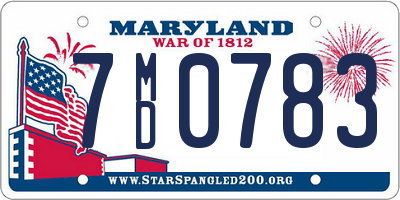 MD license plate 7MD0783