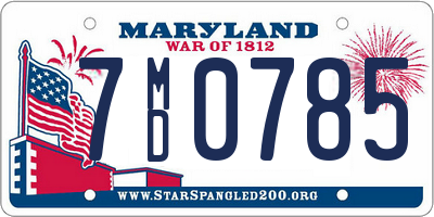 MD license plate 7MD0785