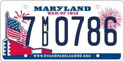 MD license plate 7MD0786