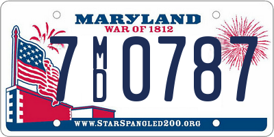 MD license plate 7MD0787