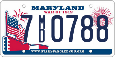 MD license plate 7MD0788