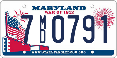 MD license plate 7MD0791