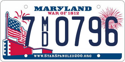 MD license plate 7MD0796