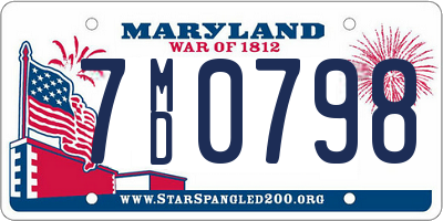 MD license plate 7MD0798