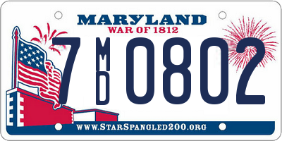 MD license plate 7MD0802