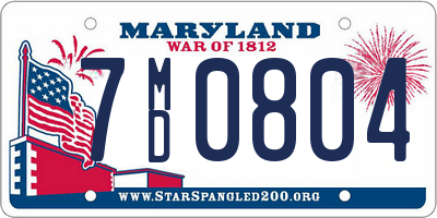 MD license plate 7MD0804