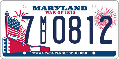 MD license plate 7MD0812