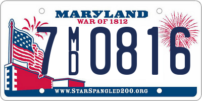 MD license plate 7MD0816