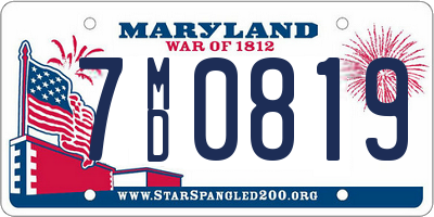 MD license plate 7MD0819