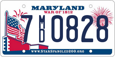 MD license plate 7MD0828