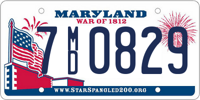 MD license plate 7MD0829