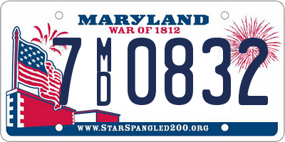 MD license plate 7MD0832