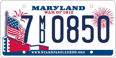 MD license plate 7MD0850