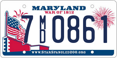 MD license plate 7MD0861