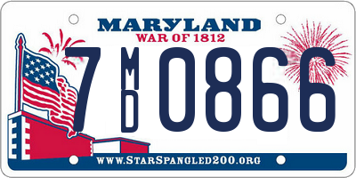 MD license plate 7MD0866