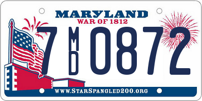 MD license plate 7MD0872