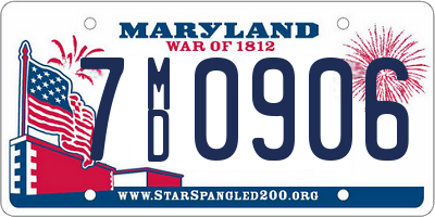 MD license plate 7MD0906