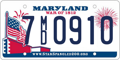 MD license plate 7MD0910