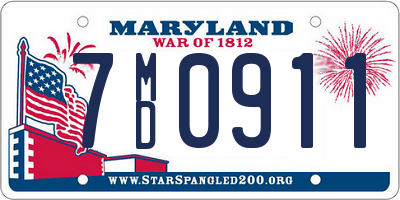 MD license plate 7MD0911