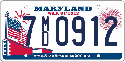 MD license plate 7MD0912