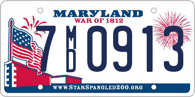 MD license plate 7MD0913