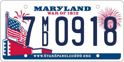 MD license plate 7MD0918