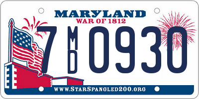 MD license plate 7MD0930