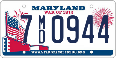 MD license plate 7MD0944