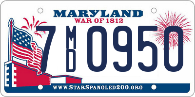 MD license plate 7MD0950