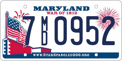MD license plate 7MD0952