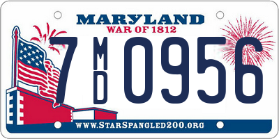 MD license plate 7MD0956