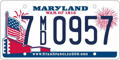 MD license plate 7MD0957