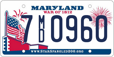 MD license plate 7MD0960