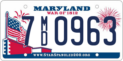 MD license plate 7MD0963