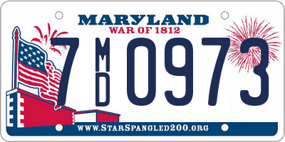 MD license plate 7MD0973