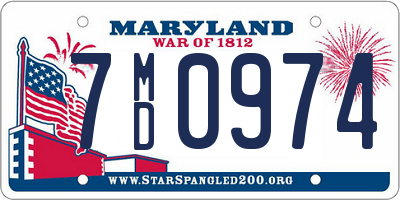 MD license plate 7MD0974