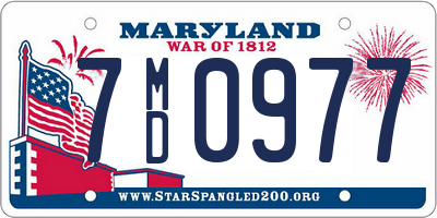 MD license plate 7MD0977