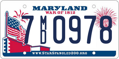 MD license plate 7MD0978