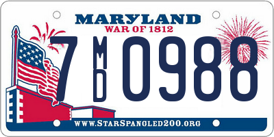 MD license plate 7MD0988