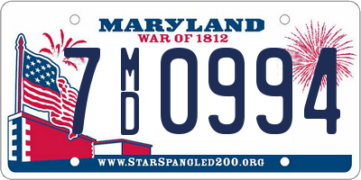 MD license plate 7MD0994