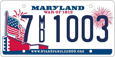 MD license plate 7MD1003