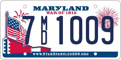 MD license plate 7MD1009