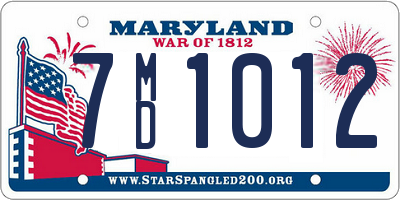 MD license plate 7MD1012