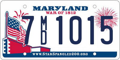 MD license plate 7MD1015