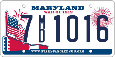 MD license plate 7MD1016