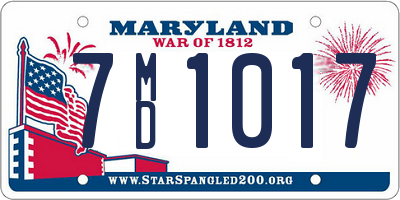 MD license plate 7MD1017