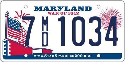 MD license plate 7MD1034