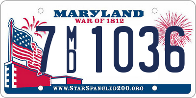 MD license plate 7MD1036